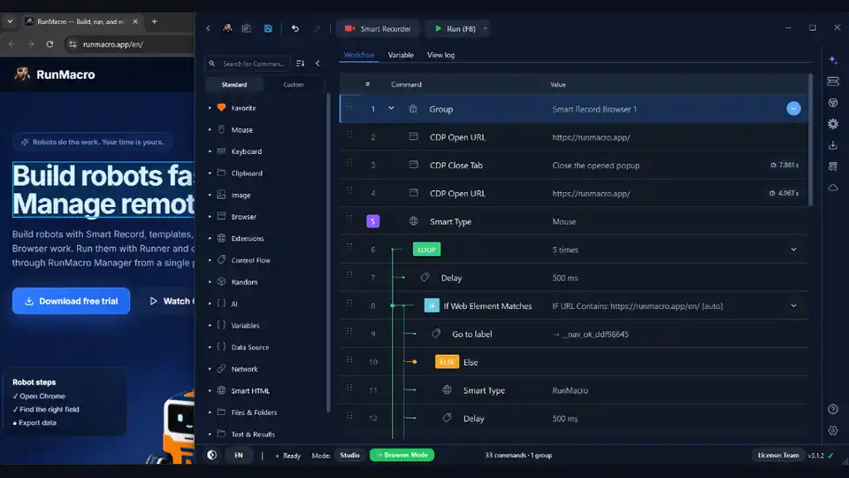 RunMacro Smart UI element selection vs OP Auto Clicker coordinate clicking