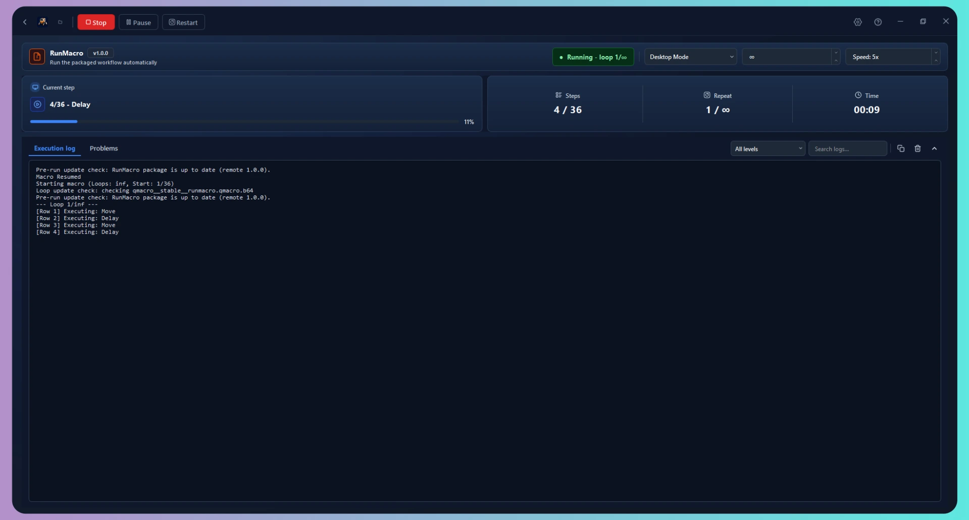 RunMacro Runner background execution interface