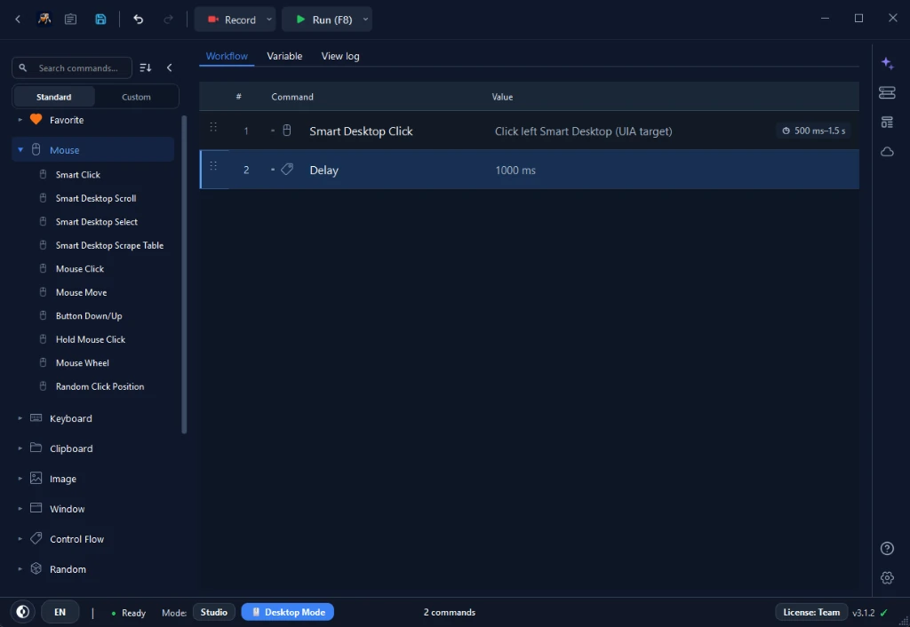 Figure 1: RunMacro Smart Desktop Click targeting UI elements directly via UI Automation.