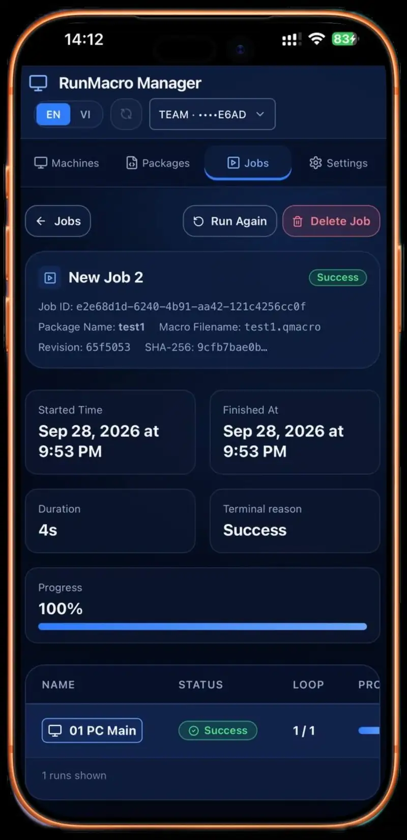RunMacro RunMacro Manager feature configuration interface (Dark Mode)